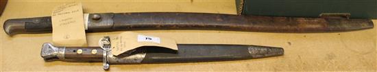 Whitworth rifle scabbard 1856 & 1888 Lee Metford rifle bayonet (Wilkinson crown)(-)